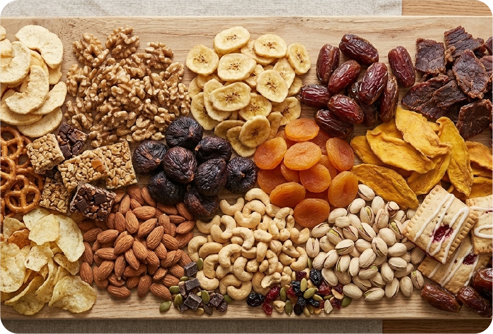 Dry Foods Packaging - image of dried fruits and nuts