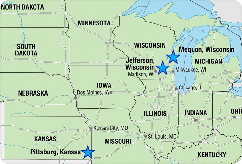 Kendall Packaging Locations Map